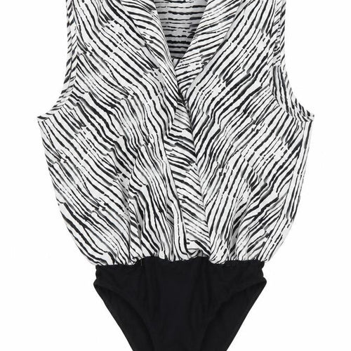 Topshop Womens Black Animal Print  Leotard One-Piece Size 8