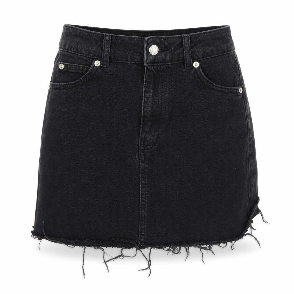 Topshop Womens Black  Denim Mini Skirt Size 6