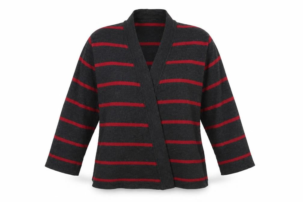 CC Womens Grey Striped  Cardigan Jumper Size M