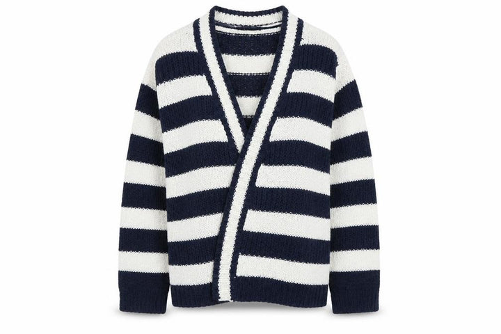 M&Co Womens Blue Striped Cape Jumper Size M