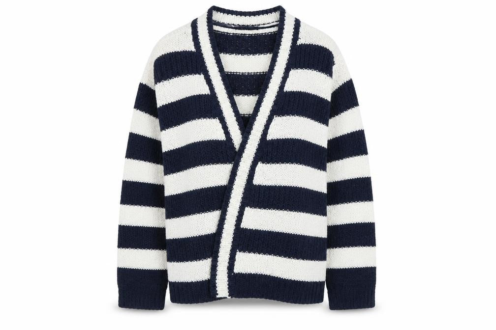 M&Co Womens Blue Striped  Cape Jumper Size M