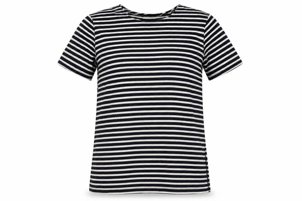 Glamorous Womens Blue Striped  Basic T-Shirt Size S