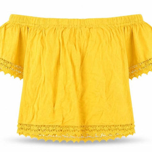 Select Womens Yellow   Basic Blouse Size 8