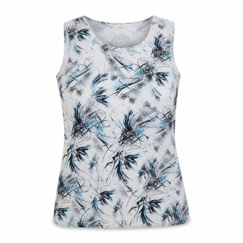 paramour Womens Grey Floral  Basic Tank Size M