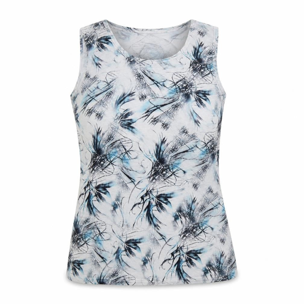 paramour Womens Grey Floral  Basic Tank Size M
