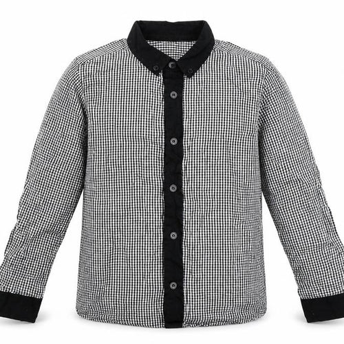 M&Co Boys Black Check  Basic Button-Up Size 6-7 Years