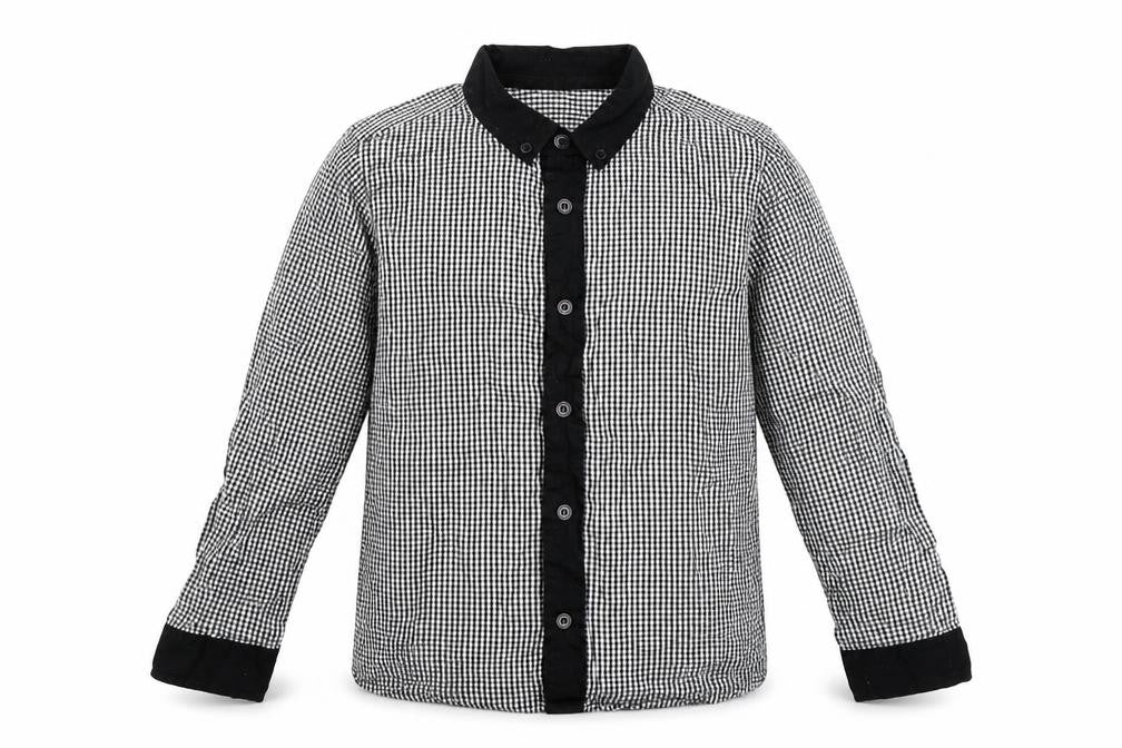 M&Co Boys Black Check  Basic Button-Up Size 6-7 Years