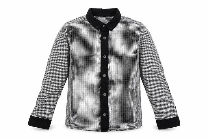 M&Co Boys Black Check  Basic Button-Up Size 6-7 Years