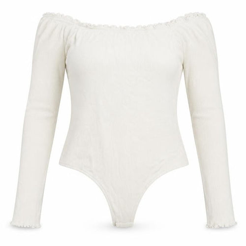ASOS Womens White  Knit Bodysuit One-Piece Size 10