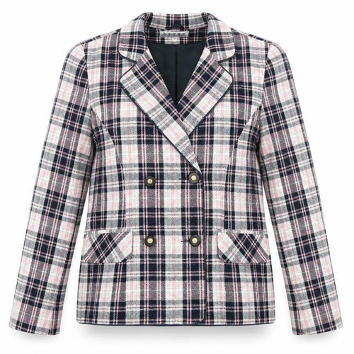 Spice Womens Pink Check  Jacket Suit Jacket Size 10