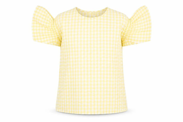 Matalan Girls Yellow Check  Basic T-Shirt Size 11 Years  - Cut Out Shoulder
