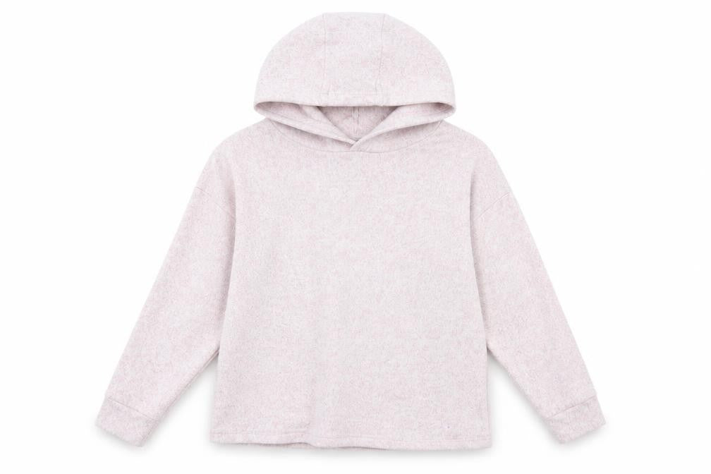 Front view of Marks & Spencer girls’ pink pullover hoodie, size 11-12, years