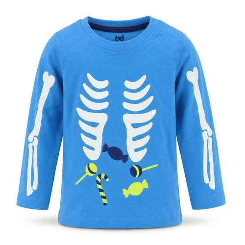 Lupilu Boys Blue  Jersey Basic T-Shirt Size 12-18 Months  - Bones