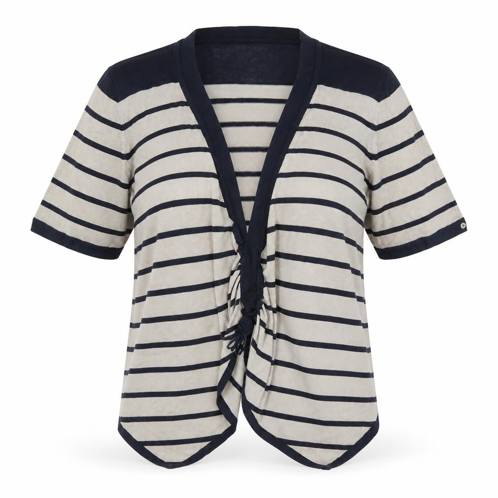 Precis Womens Beige Striped  Cardigan Jumper Size XL
