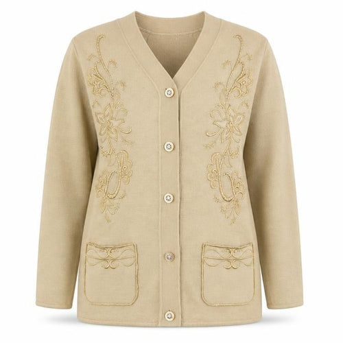 Roman Originals Womens Beige   Cardigan Jumper Size S