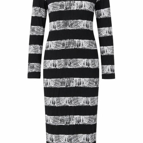 French Connection Womens Black Striped  Bodycon  Size 10