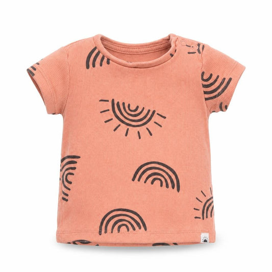 Front view of Primark girls’ orange basic t-shirt, size 0-3, months