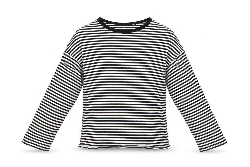 Front view of Next girls’ white striped pullover sweatshirt, size 7-8, years