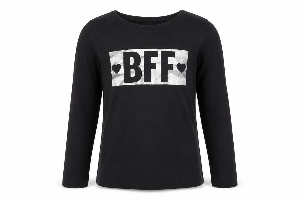 Front view of Primark girls’ black pullover sweatshirt, size 7-8, years