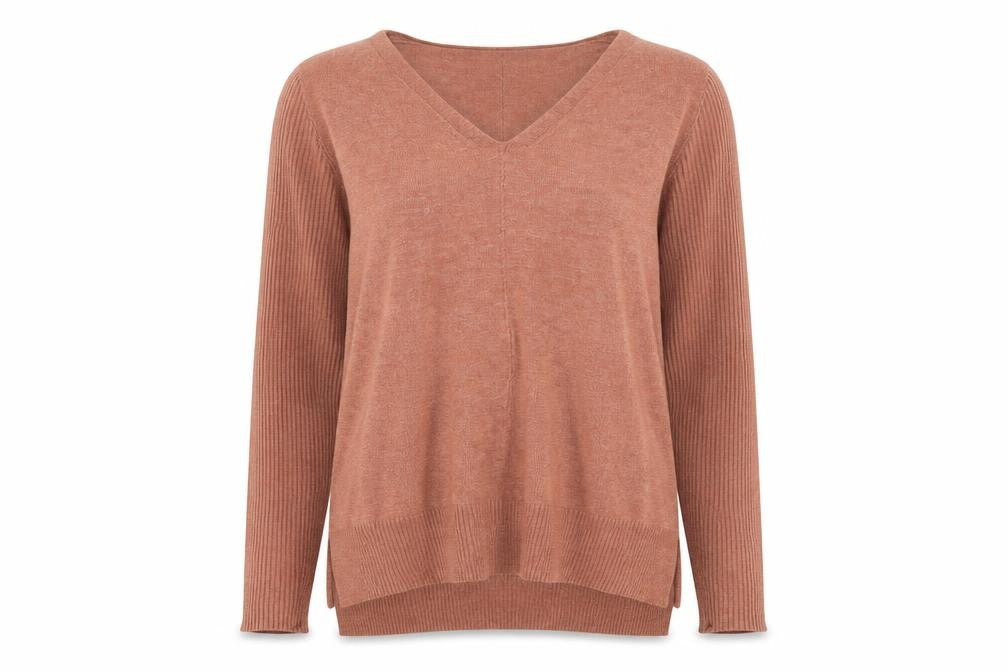 Front view of Atmosphere women’s brown jumper, size UK 8