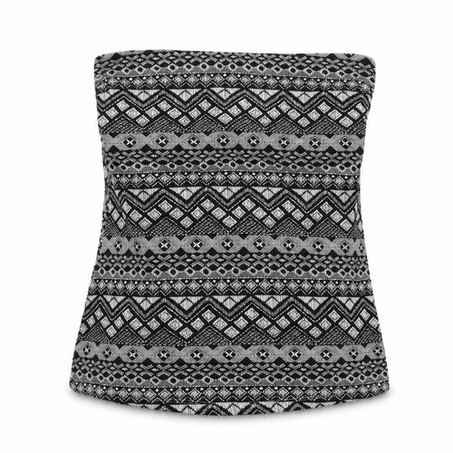 Papaya Womens Grey Geometric  Cropped Blouse Size 12