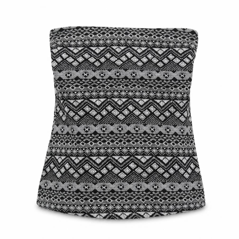 Papaya Womens Grey Geometric  Cropped Blouse Size 12