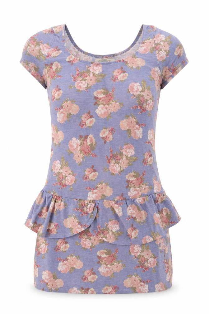 Pull and Bear Womens Blue Floral  A-Line  Size M