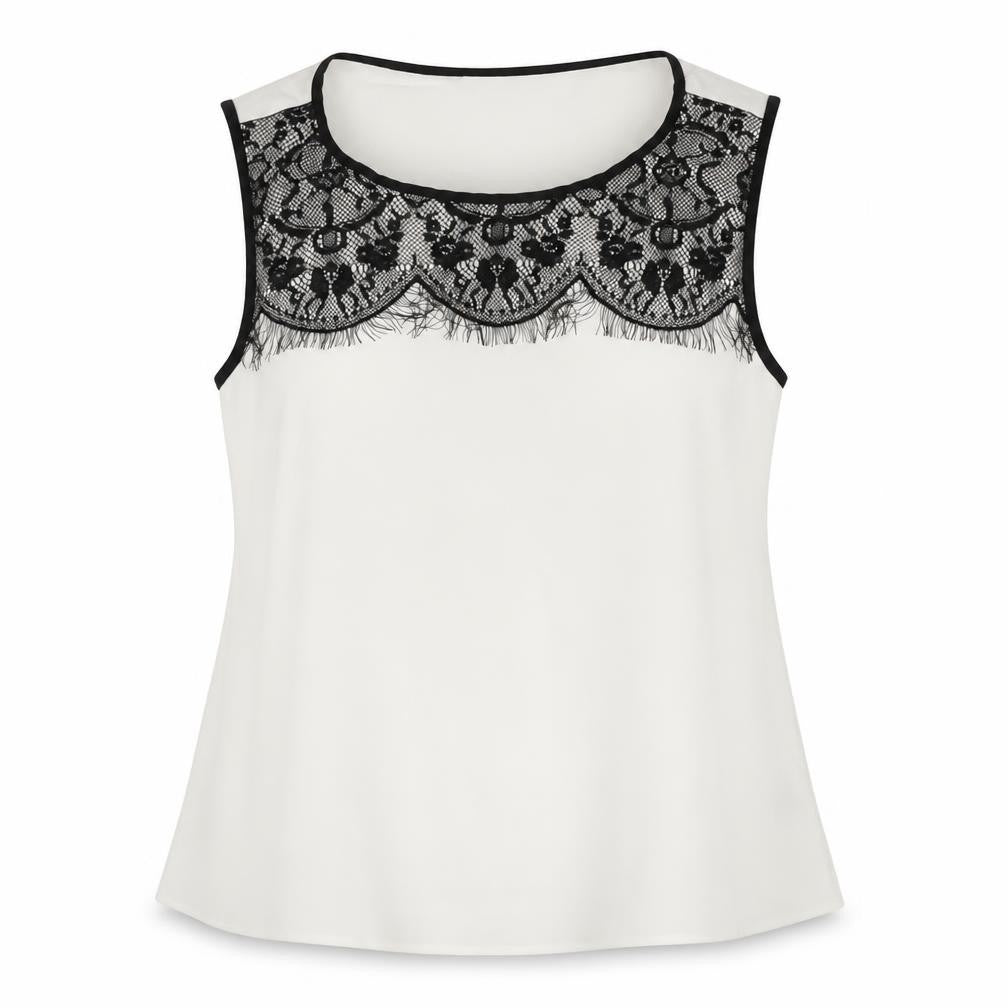 George Womens White   Basic Blouse Size 10  - Lace detail