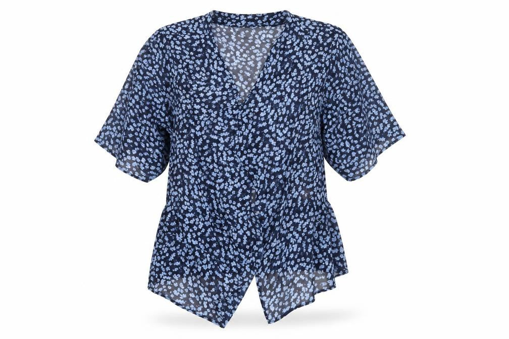 NEXT Girls Blue Floral  Basic Blouse Size 13 Years