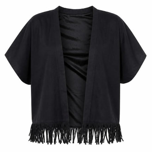 Cherry Couture Womens Black  Velour Kimono Blouse Size S