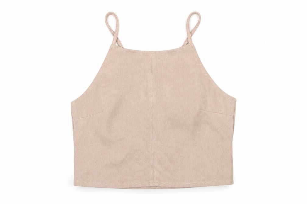 Missguided Womens Ivory  Velour Basic Tank Size 6  - open back