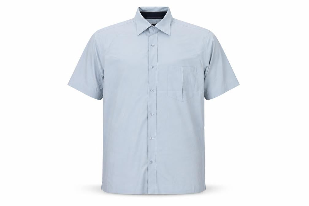 Front view of Next men’s blue button-up, size L