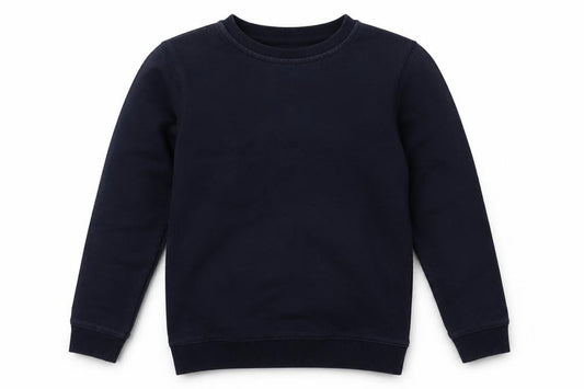Front view of Tu boys’ blue pullover sweatshirt, size 7, years - school