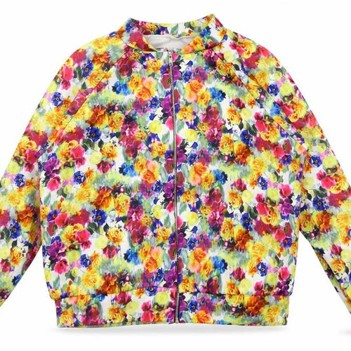 Preworn Womens Multicoloured Floral  Full Zip Sweatshirt Size 14