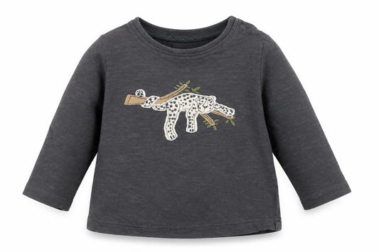 Front view of Next Baby Grey Basic T-Shirt, size 3-6, Months