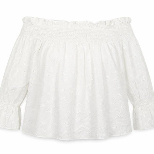 Select Womens White Floral  Basic Blouse Size 8