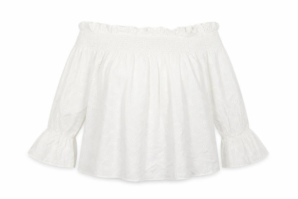 Select Womens White Floral  Basic Blouse Size 8