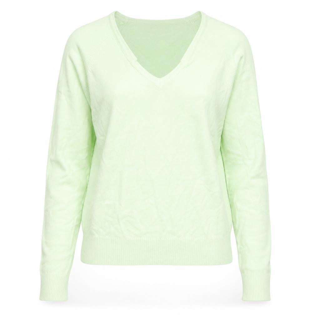Front view of H&M women’s green jumper, size S