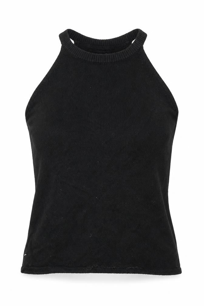 Front view of Atmosphere women’s black basic tank, size UK 6