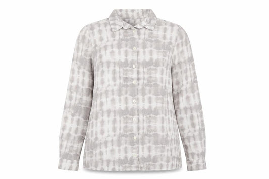 Front view of New Look women’s purple basic button-up, size UK 10
