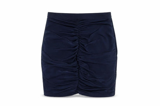 Front view of Missguided women’s blue mini skirt, size UK 6