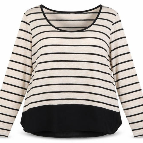M&Co Womens Beige Striped  Pullover Jumper Size 16