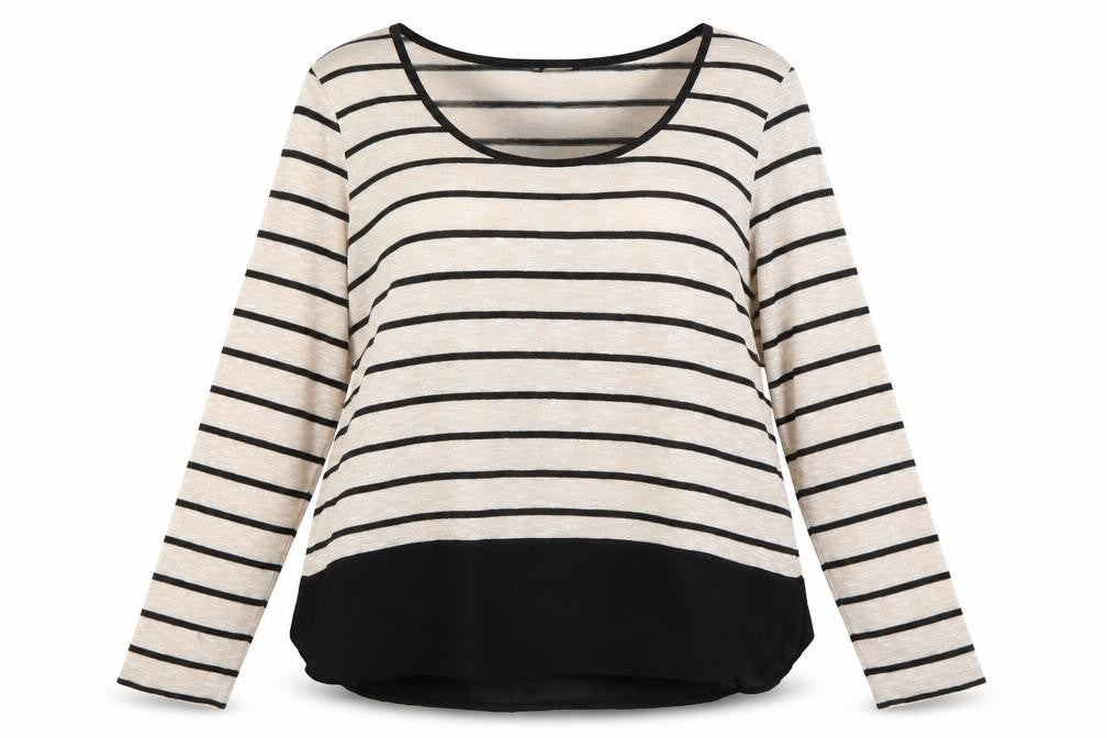M&Co Womens Beige Striped  Pullover Jumper Size 16