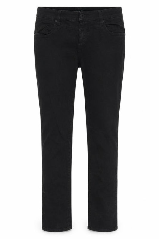 Front view of St oliver women’s black straight jeans, size UK 38, 34-inch leg