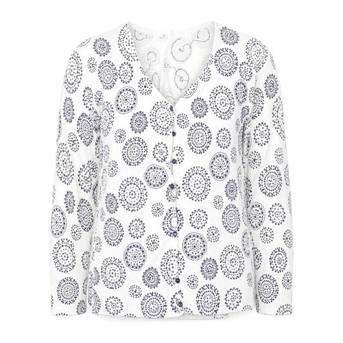 Preworn Womens White Floral  Cardigan Jumper Size 6