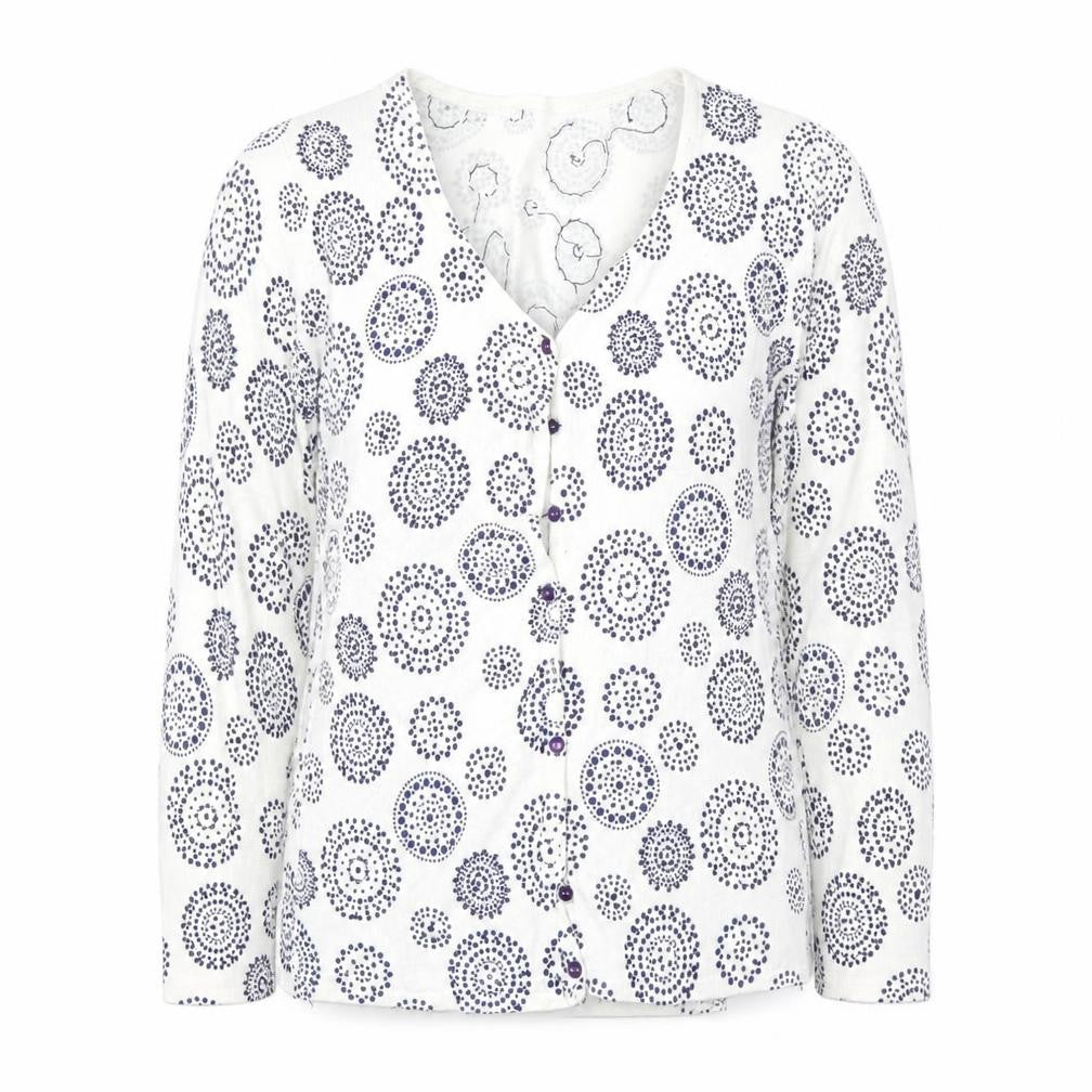 Preworn Womens White Floral  Cardigan Jumper Size 6
