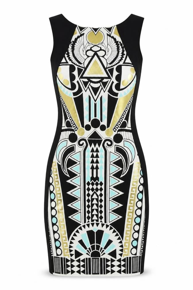 Front view of River Island women’s black bodycon, size UK 6