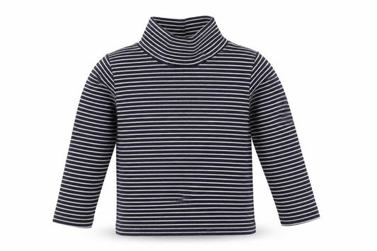 Front view of Next girls’ white striped basic t-shirt, size 9-12, months