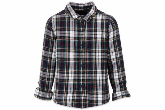 Front view of Rebel boys’ multicoloured check basic button-up, size 4-5, years