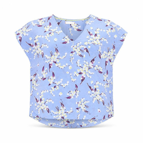 Per Una Womens Blue Floral  Basic T-Shirt Size 10